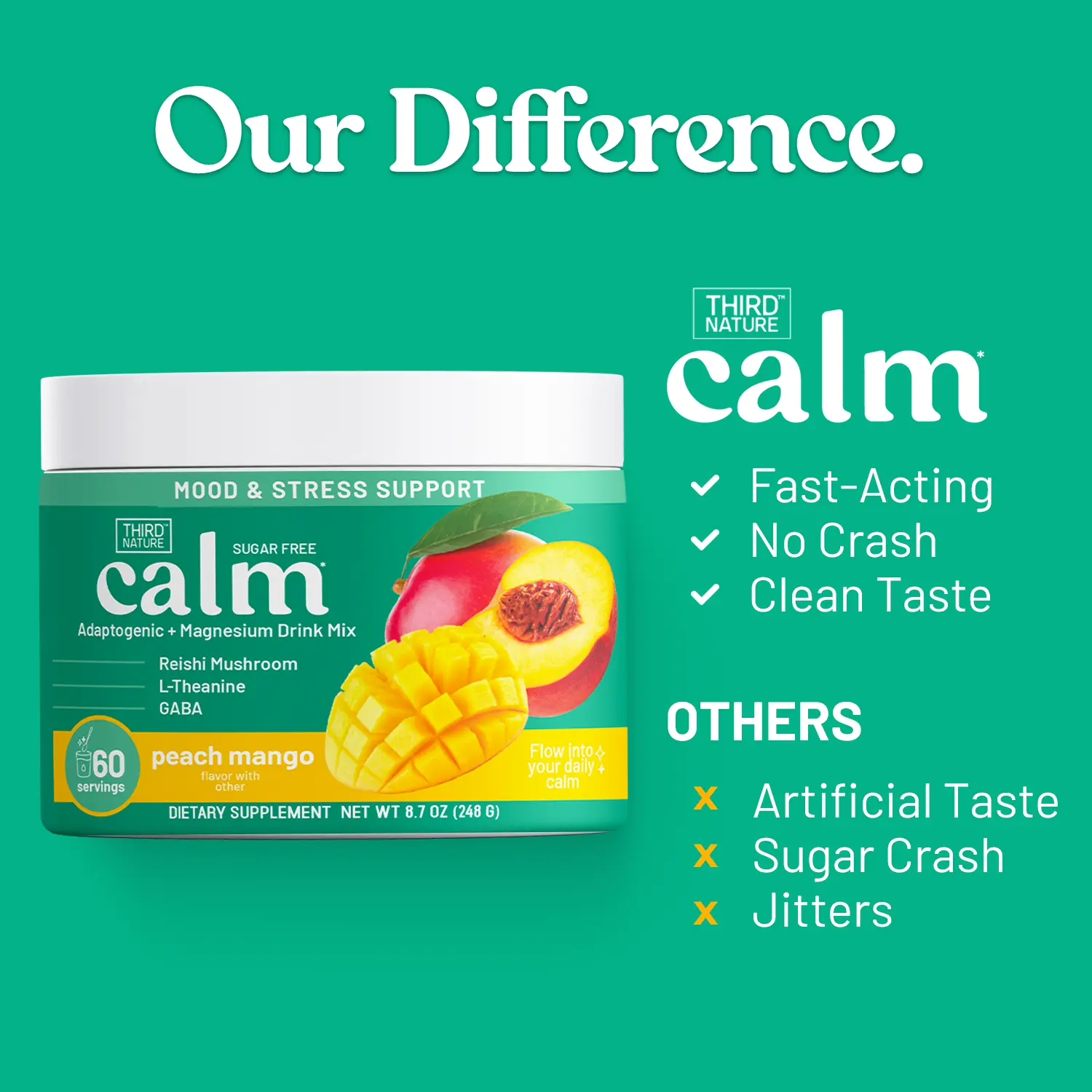 Third Nature Calming Drink Mix Jar - Supports Anxiety, Stress