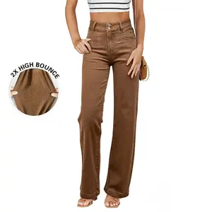 Sidefeel Women's Jeans High Waisted Straight Leg Stretchy Jeans Trendy Welt Pockets Loose Wide Leg Zimbaplatinum Denim Pants TikTokShopBlackFriday