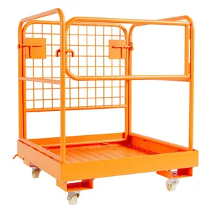GARVEE 36x36 Forklift Safety Cage - Sturdy and Foldable Work Platform for 1-3 Workers, 1200lbs Capacity, Equipped with Guardrails and Drain Hole for Enhanced Aerial Safety and Efficiency.