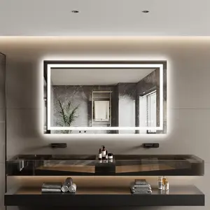 Garvee 40x32 Inch Frameless Illuminated Bathroom Mirror with 3CCT Dimmable LED, Anti-Fog & Memory Function, ETL Certified Backlit and Front Lit Vanity Mirror for Wall