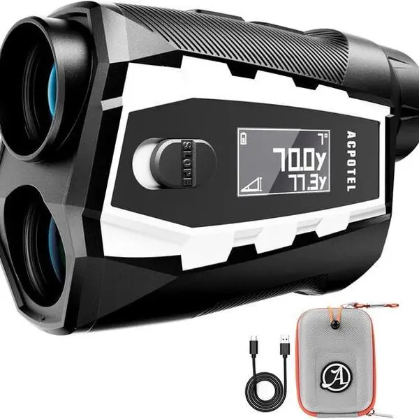 LCD External Scrren Range Finder PF2L with Magnetic Golf Rangefinder Slope Switch with Feet/Yard/M Range Finder Golf with Scanning, Golf Rangefinder Fast Flag-Lock with Vibration,Golf Accessories for Men, Golf Gifts tiktokshopbacktoschoo