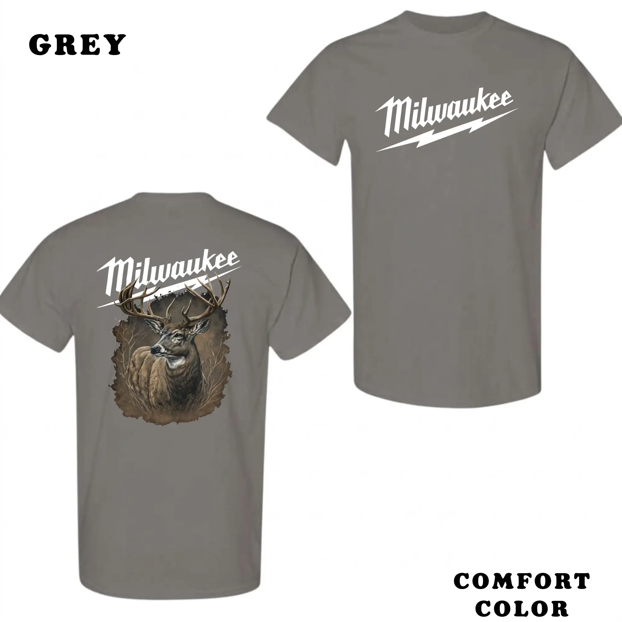 Milwaukee Deer Hunting T-Shirt, Comfort Color Graphic Tee for Men, Wildlife Buck Apparel, Comfortable Short Sleeve Shirt, Unique Gift for Hunters and Outdoorsmen, Tool Brand Inspired Design