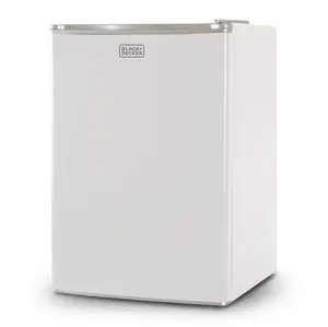 BLACK+DECKER 2.5 Cu. Ft. Compact Refrigerator, ENERGY STAR Certified, Single Door Mini Fridge with Chiller Compartment, Personal Fridge for Home or Dorm Room, R600a Refrigerant, BCRK25W, White