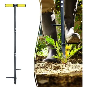 Weed Remover Tool 39'', Weed Puller Root Remover with Thick Steel Claw, Long Handled Weeding Tool with Easy Foot Ejector, Stand Up Garden Weeder Tool for Lawn Grass Dandelion Removal