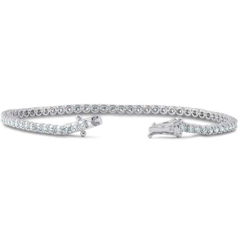 4 Carat TW Round Cut Diamond Tennis Bracelet 14k White Gold Lab Grown