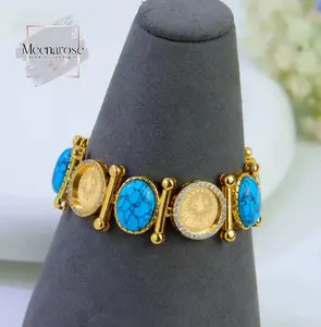 Middle Eastern Lira with Fairouz Stone Bracelet
