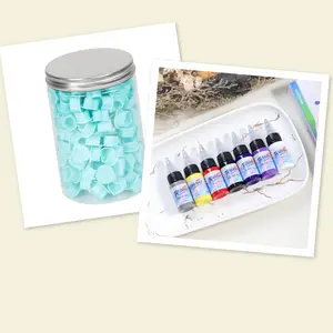 105ML Tattoo Ink Set & 200pcs Cups, 7-Color Professional Tattoo Ink, Heart-Shaped Tattoo Cups, Suitable for Tattoo Artists and Beginners, Tattoo Equipment Supply