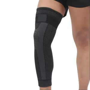 360° Thermal Knee Warmers for Elderly Cold Legs | Wormwood & Cotton Healthcare Knee Guards for Men & Women | Anti-Slip Long Leg Sleeve Support for Joint Pain Relief (One Size, Black, 1 Pair)