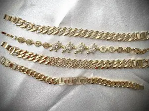 Hermosas pulseras de oro laminado 14k tienen extension medida 7-8 inch