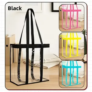 1/2/4 Piece Set PVC Transparent Thick Large Capacity Storage Bags, Organizing Household Items, Ideal for Bathroom Essentials, Toys, Books, Bedding, Office Use