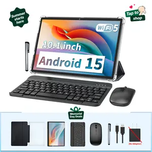 【TikTokShopMemorialday】Relndoo, 10.1 Inch Android 15, Wireless Set with Keyboard, Mouse, Stylus, Case, 5G WiFi