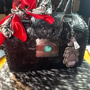 Add on option——-Dress a bag on live charm chain and rag