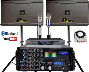 IDOLpro ASM5 | 3000W Professional Mixing Amplifier & Dual Wireless Microphones & 1200W Speakers Bundle