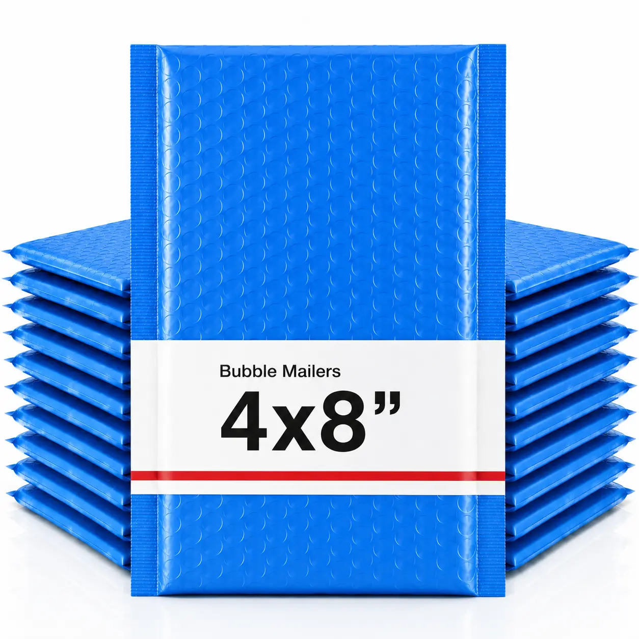 4x8 Blue Poly Bubble Mailers #000 Self-Seal Waterproof Padded Shipping Envelopes, Poly Mailers for Small Business Online Sellers, Ideal for Jewelry, Trading Cards, Crafts