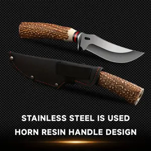Multi-Functional Kitchen Portable Fixed-edge Knife - Sharp Stainless Steel Blades with Durable Nylon Sheath. Perfect for Outdoor BBQ, Adventures and Daily Use