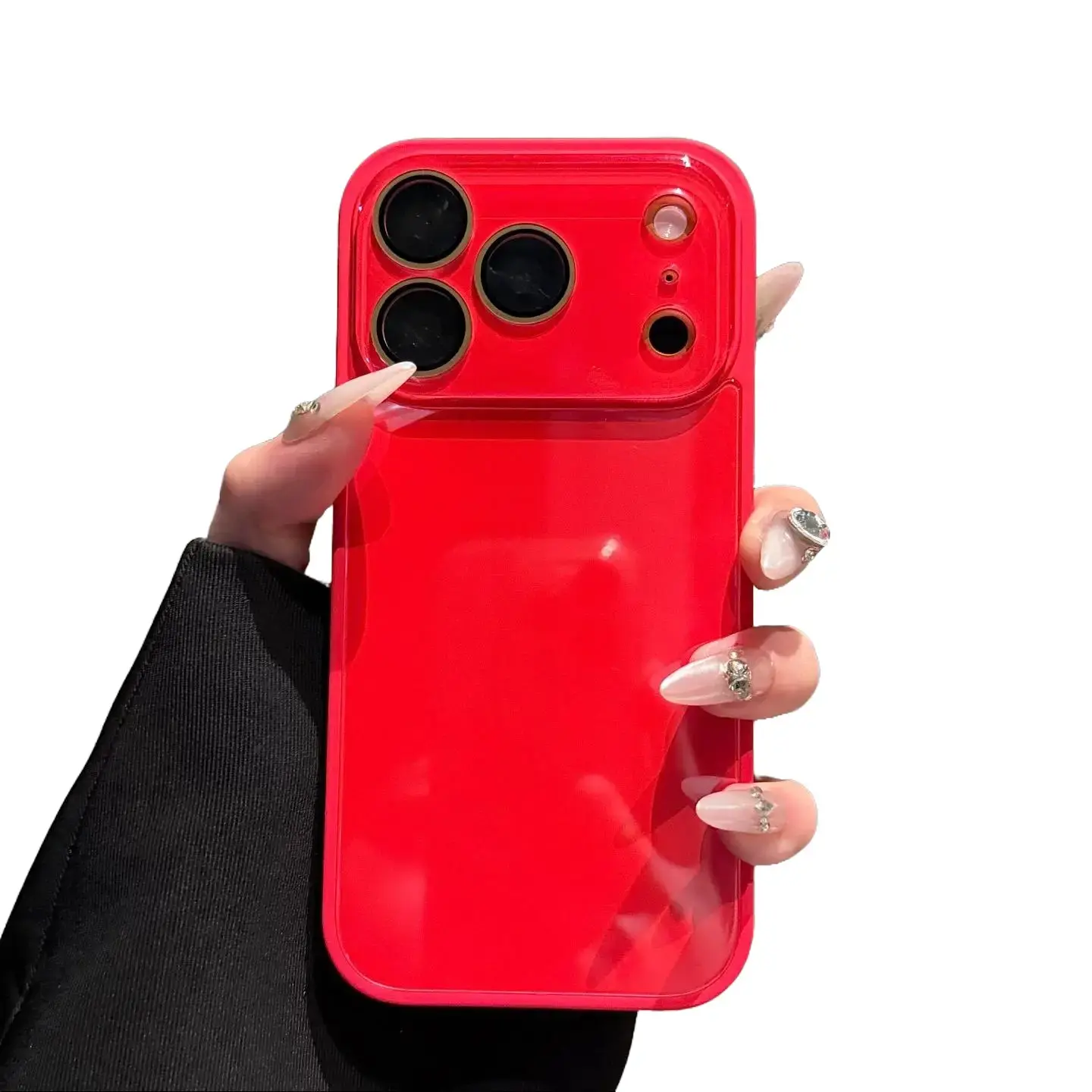Premium Vintage Red Ins Style Decorative Durable Glass Screen Protector for Smartphones - Compatible with iPhone 13,14,15,16,17 Pro Max Devices, Mobile Phone Accessory, Durable Protector, Iphone 16 Pro