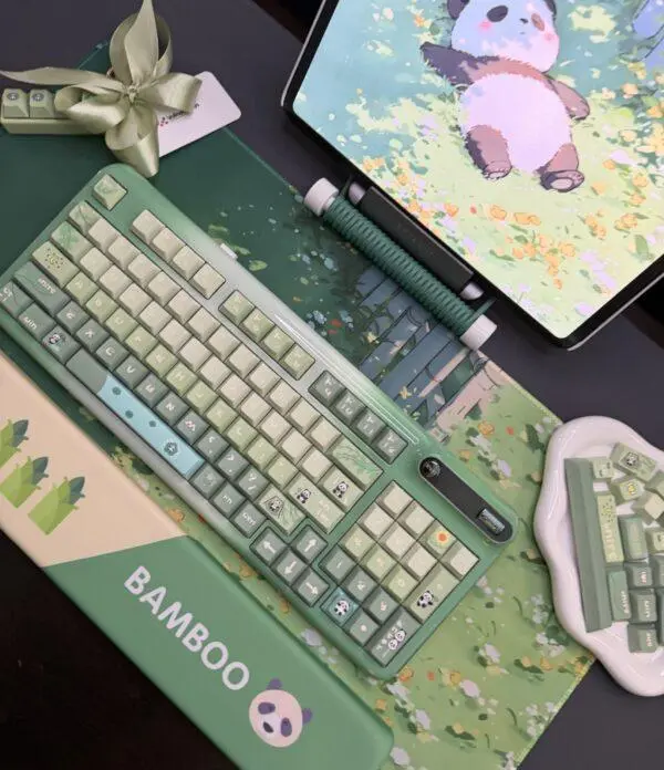 Panda Theme Mechanical Keyboard Full Set - Wired/Wireless Optional, Ergonomic Design for Office & Gaming (Computer Accessories, Computers & Office Equipment)