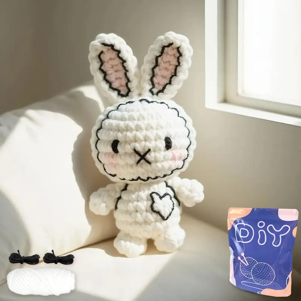 Crochet Set 1PC Rabbit DIY Crochet Hook Set with Instruction Manual and Video Teaching(Accessories In Random Color) Handicraft