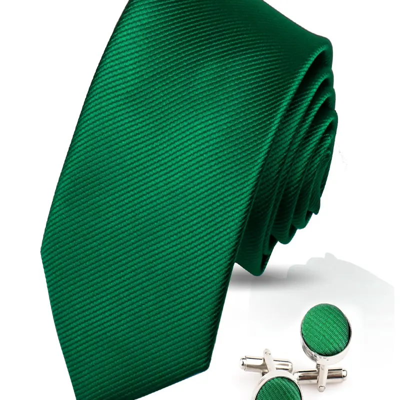 Men's Solid Color Casual Elegant Tie and Cufflinks Set, Business Wedding Accessories, Stylish Necktie and Shirt Cuff Links Combo, Perfect for Formal Occasions, Plain Ties