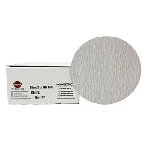 Renegade Products | 5" & 6" White/Gold Hook & Loop Aluminum Oxide Sanding Discs | Pack of 50 | For Metal Polishing, Alcoa Wheels, Gas Tanks, Stainless Steel & Aluminum Prep