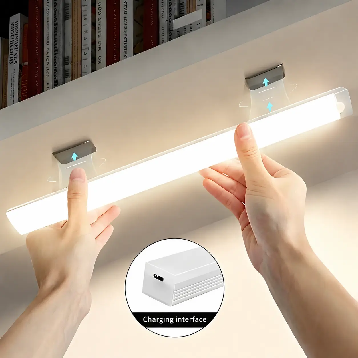 Wireless LED Motion Sensor Night Light, USB Rechargeable Magnetic Stick-On Lamp for Kitchen, Closet, Wardrobe, Aisle, Room, Kitchen Accessories