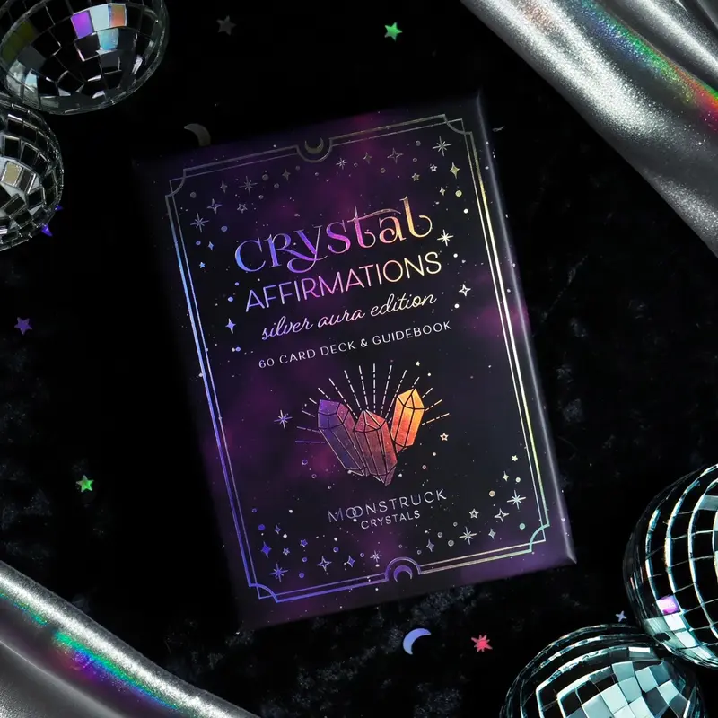 SILVER Crystal Affirmations Card Deck family
