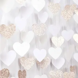 Champagne- Milky-White Birthday Party-Decorations Heart-Garland - 52ft Wedding  Streamers Banner,Bachelorette Engagement Romantic Special Night  Bridal Shower Backdrop Decor