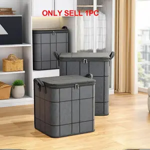 Home Cotton Quilt Storage Bag for Bedroom Closet Organization, Large Capacity Foldable Handbag with Visible Window, Ideal for Moving and School Season, Bedroom Storage Organizer