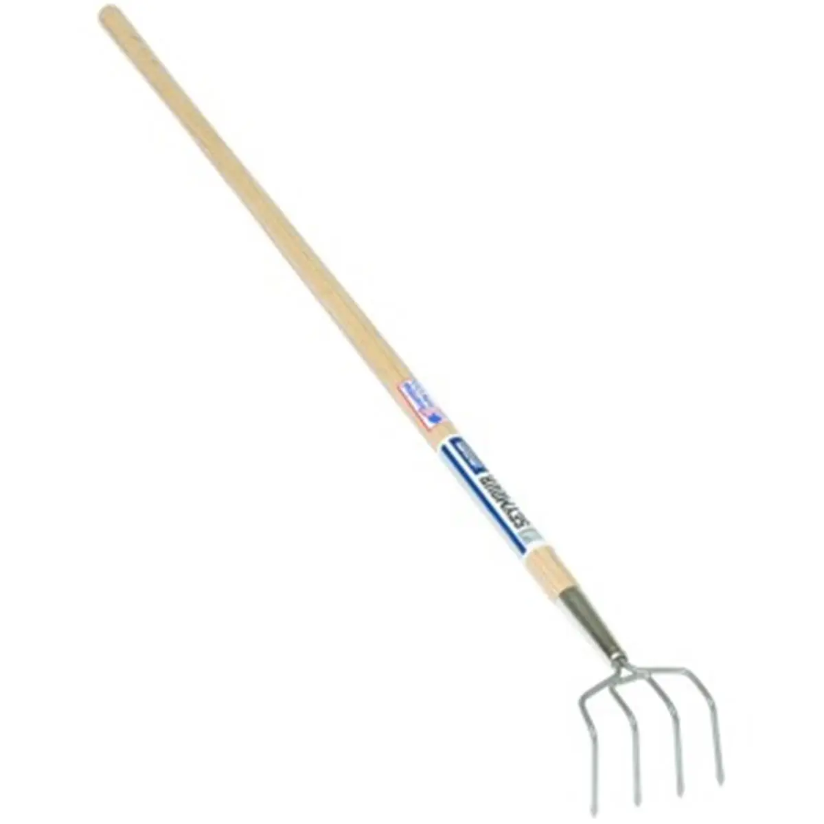 Seymour Midwest 42224 Garden Cultivator - 4-Tine Welded Head, 54 in. Contoured Long Reach Wood Handle for Personal Use, Soil Aeration, 1.9 Lbs