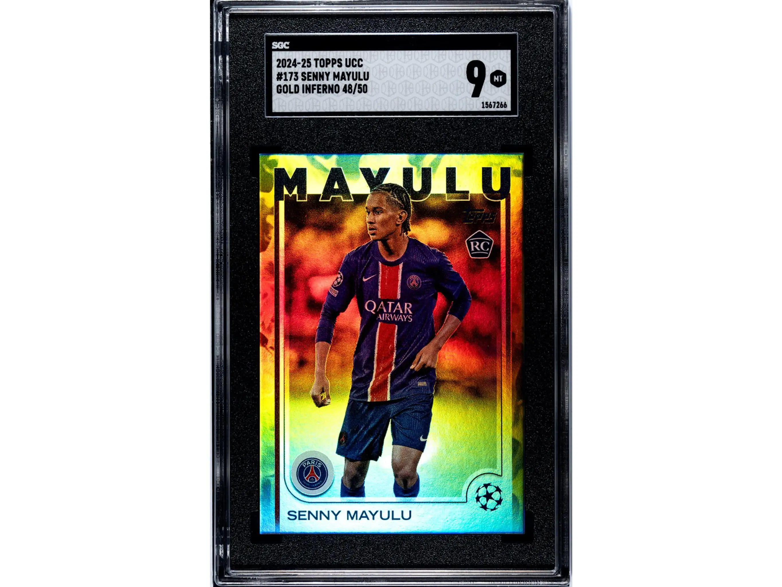 2024-25 Topps UCC Gold Inferno Senny Mayulu #173 RC /50 SGC 9
