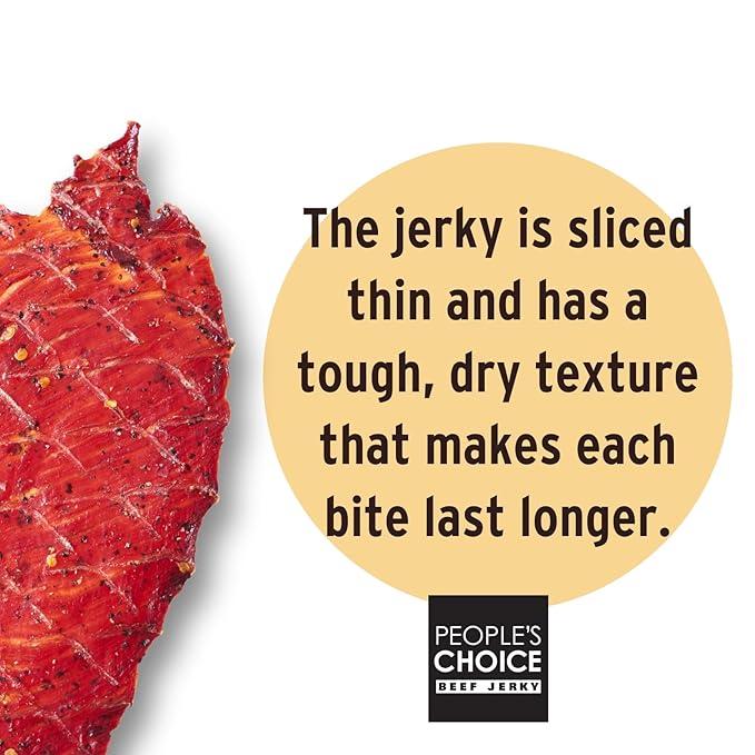 People's Choice Beef Jerky - Classic - Hot & Spicy - Big Slab - Whole Muscle Premium Cuts - Bulk Jerky Package - Thin Sheets - Low Sodium Low Salt High Protein Meat Snack - 15 Count, 1 Bag Flavor