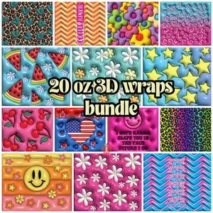 20 oz 3D Tumbler Wraps Bundle