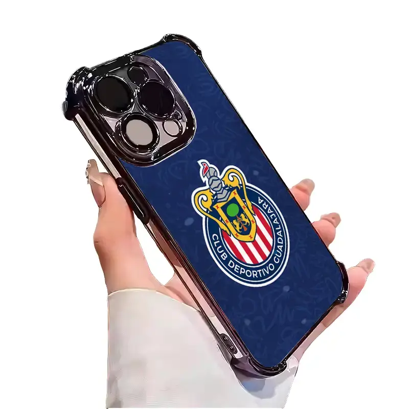 Anti-Drop Four-Corner Bumper Chivas Guadalajara Phone Case for iPhone 18 17 16 15 14 13 12 Samsung S26 S25 S24 S23 S22,Liga MX Mexico Football Club Logo Printed Soft Shell,Sport Fan Stylish Shockproof Phone Protector