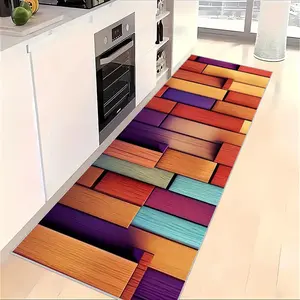 Multicolor Crystal Velvet Silicone Bottom Rug, Modern Abstract Rug, 750g/sq Ft Thickness 5mm, Ideal for Hallway, Bedroom, Kitchen, Bathroom