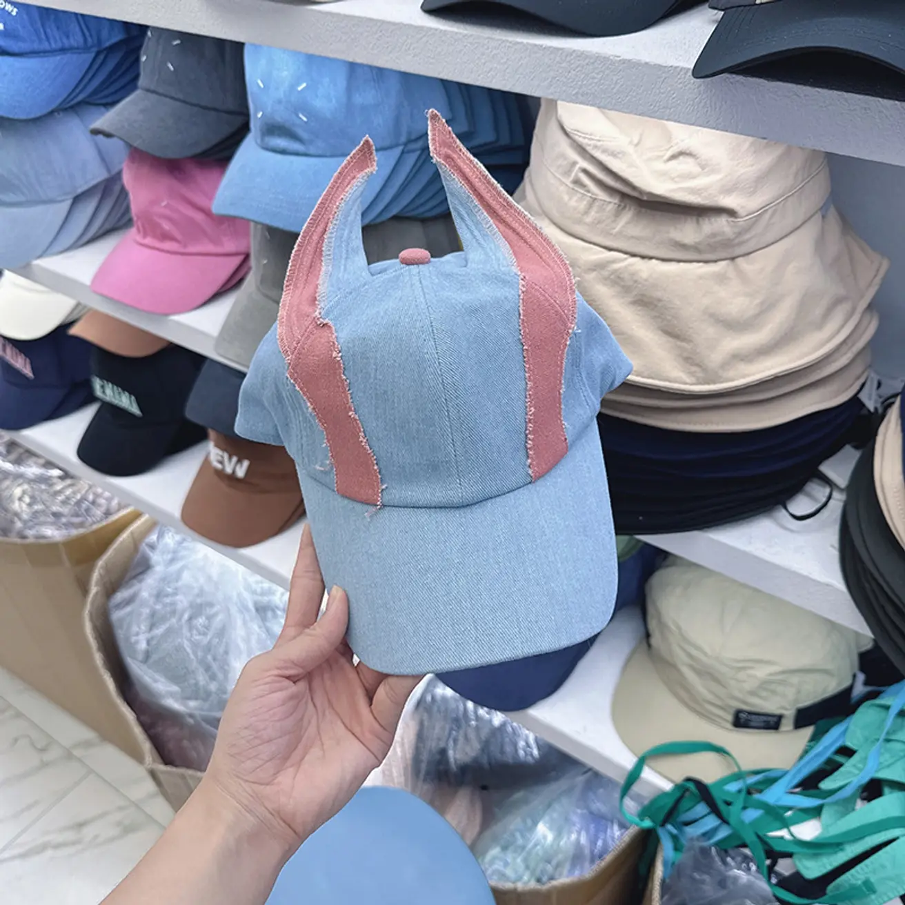 Denim Patchwork Baseball Cap with Ear Flaps for Women and Girls - Retro Street Style Sun Protection Hat for Spring Summer Autumn