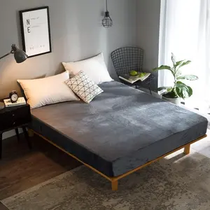 Sheet Full - Thick Velvet Flannel Bottom Sheet Only - 18" Deep Pocket, Plush Shaggy Fuzzy Fluffy Warm Sheet Full Size (Dark Grey)
