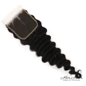 Brazilian Deep Wave 4X4 HD Lace Closure.