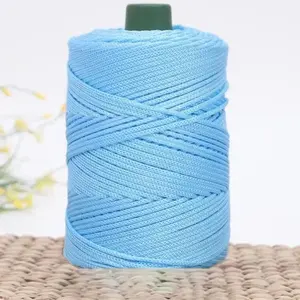 200m 3mm Summer Crochet Ice Yarn DIY Knitting Bag Hat Shoes Weaving Accessory, for Hand Stitched