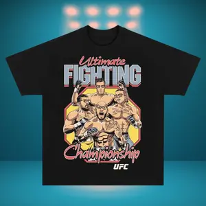 UFC "ULTIMATE FIGHTING CHAMPIONSHIP" T-SHIRT, UFC graphic T-shirt, UFC cartoon design, Ultimate Fighting Championship shirt, UFC fan merch, MMA cartoon shirt, For Menswear For Womenswear Gift for Him Gift for Her Graphic Tees Streetwear