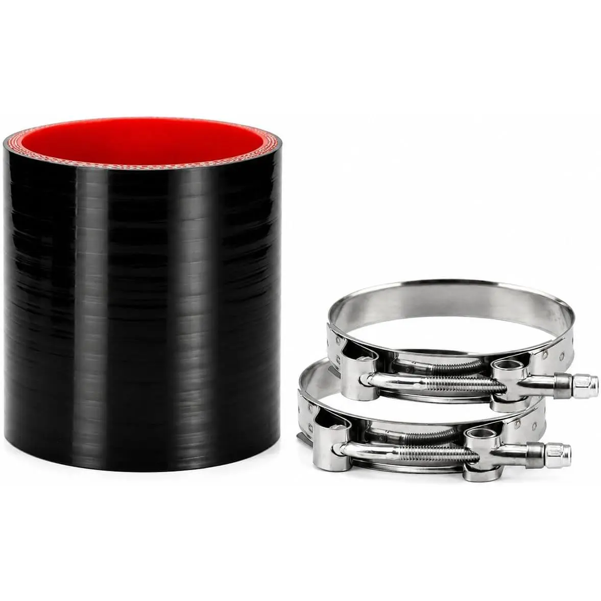 Straight ID: 3.0" (76.2mm)  Hose Coupler High Temperature 4-ply with T-Bolt Clamp