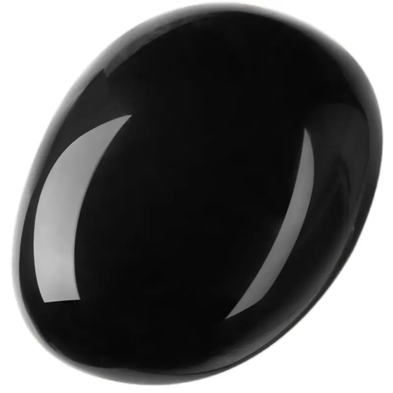 1.6-2.0" Black Obsidian Crystal Large Obsidian Stone Reiki Black Crystal Natural Tumbled Pink Polished Stones for Energy Therapy Meditation
