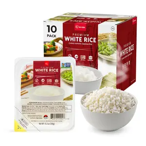 Instant White Rice (10 Pack), Ultra Premium Japanese Short Grain Sushi Sticky Rice, Microwave for 80 seconds, Non-GMO Gluten Free Vegan, Grown Polished and Packed in Japan