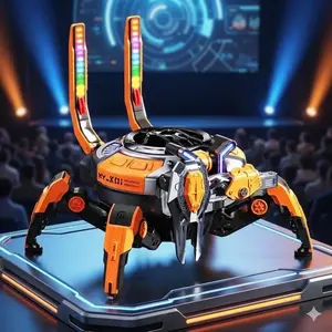 Bluetooth Speaker: 10W Stereo Bass, Colorful LED Mech-Crab, TWS Pairing, 8H Playtime, Rechargeable Wireless Speaker for Room Party Decor Birthday Gift Outdoor