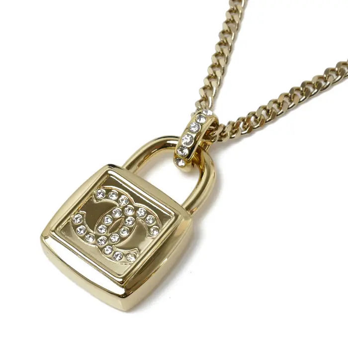 Pre-owned CHANEL Brass Small Leather Goods Cadenas Long Necklace