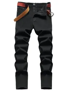 Men's Black Jeans Men's Pants Straight Slim Fit Versatile Non-Fading Outerwear Stretch Casual Trousers