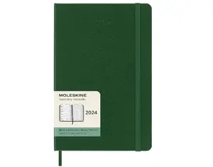 Classic 12 Month 2024 Weekly Planner, Hard Cover, Large (5" x 8.25"), Myrtle Green