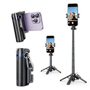 Multifunctional 4-in-1 Mini SelfieStick,Convenient Camera Aid, Tripod, Phonestand,Bluetooth Selfie, Multifunctional Foldable, Suitablefor vlogs, Live Streaming, Photography,Compatible with iPhone16/15/14/13 Series