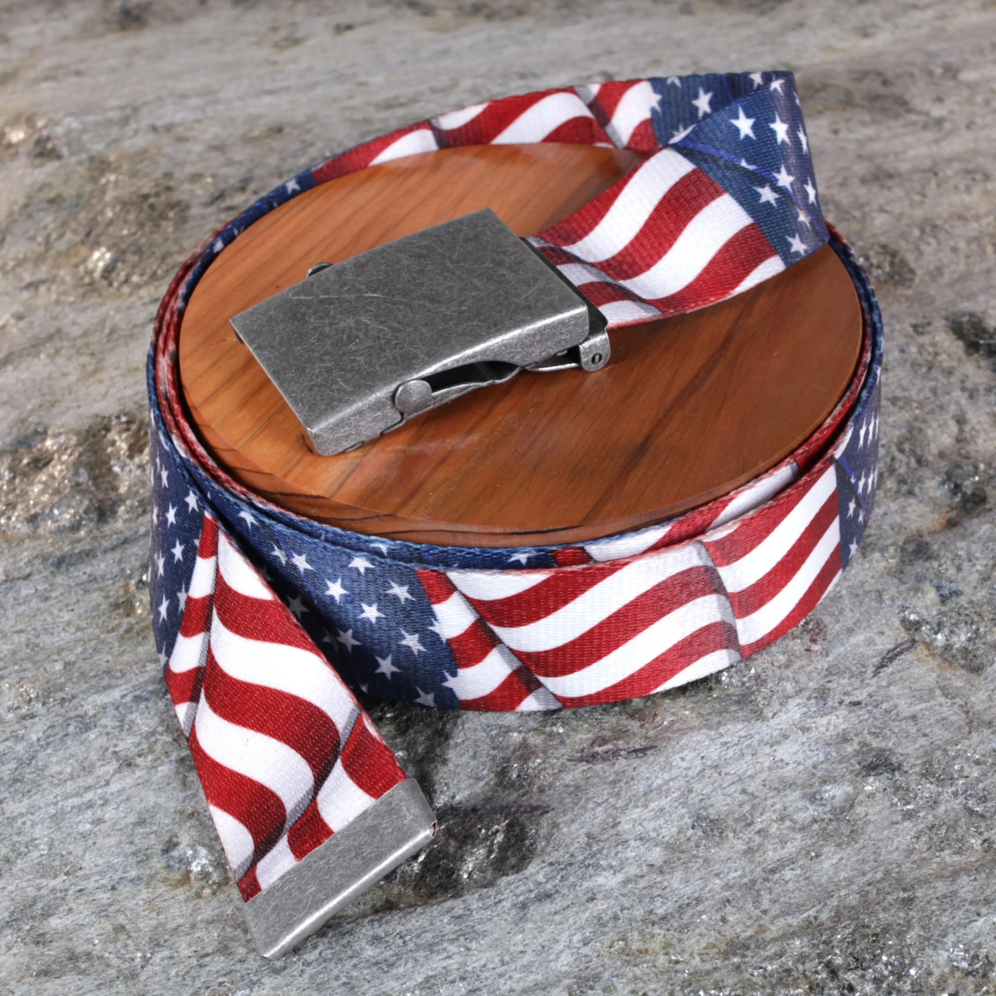 Unisex All-American Old Glory American Flag Heavy Duty Reversible Belt - Multiple Buckle Options, Festival Accessory, Small to Plus-Size