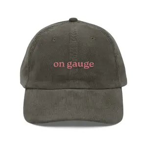 On Gauge – Vintage Corduroy Cap (Pink/Olive)