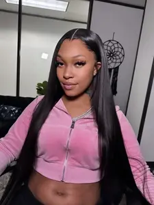 4x4 Straight Human Hair Wig HD Lace Closure Wig Gluless Human Hair Wig for Women Glueless Human Hair 180% Density Pre-Cut Lace Ready to Wear Knotless Wig